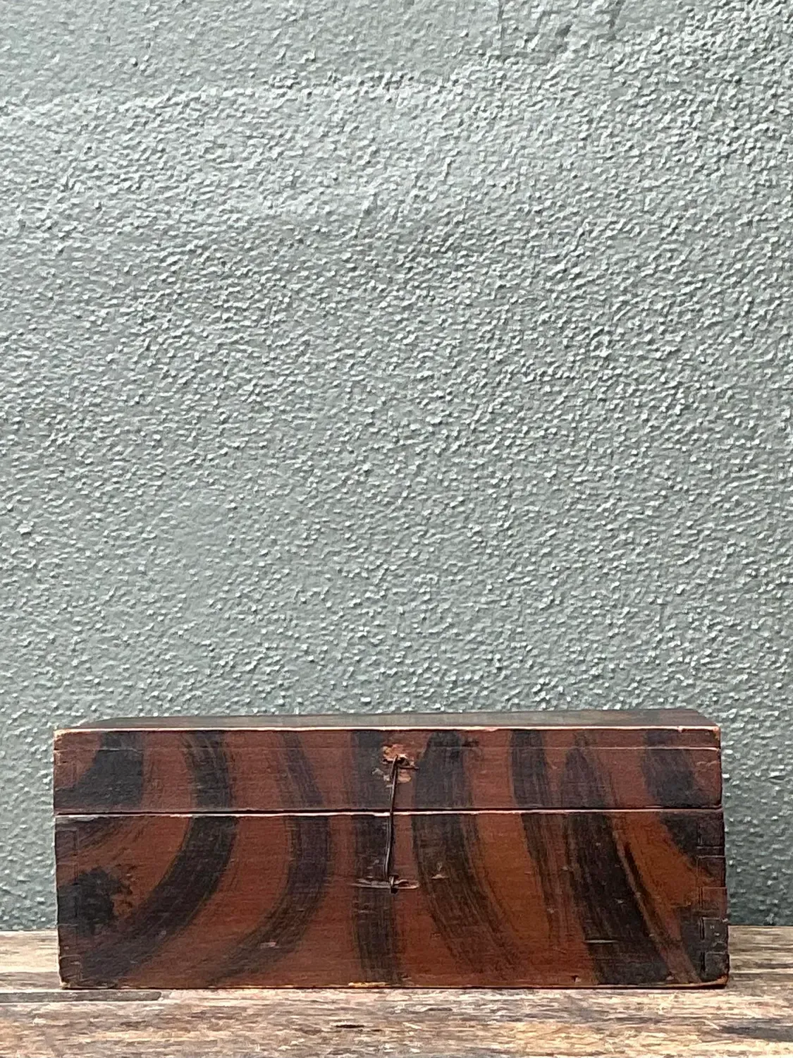 Vintage Hand Painted Tiger Stripe Primitive Box — additional photo 4
