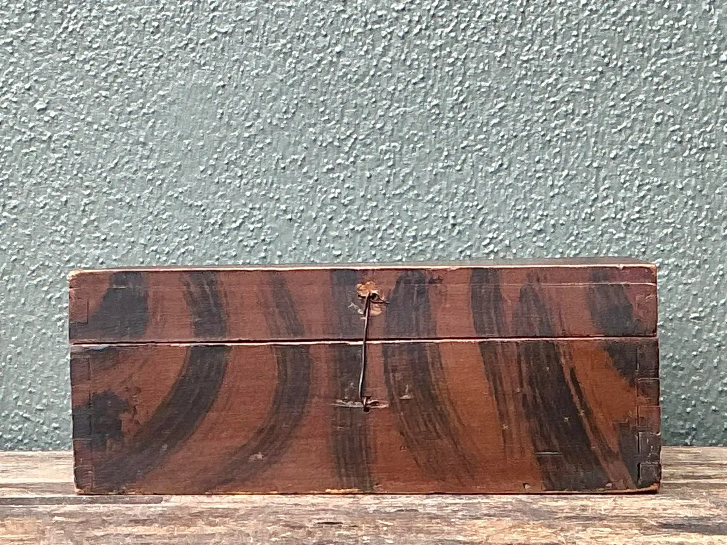 Vintage Hand Painted Tiger Stripe Primitive Box — additional photo 6