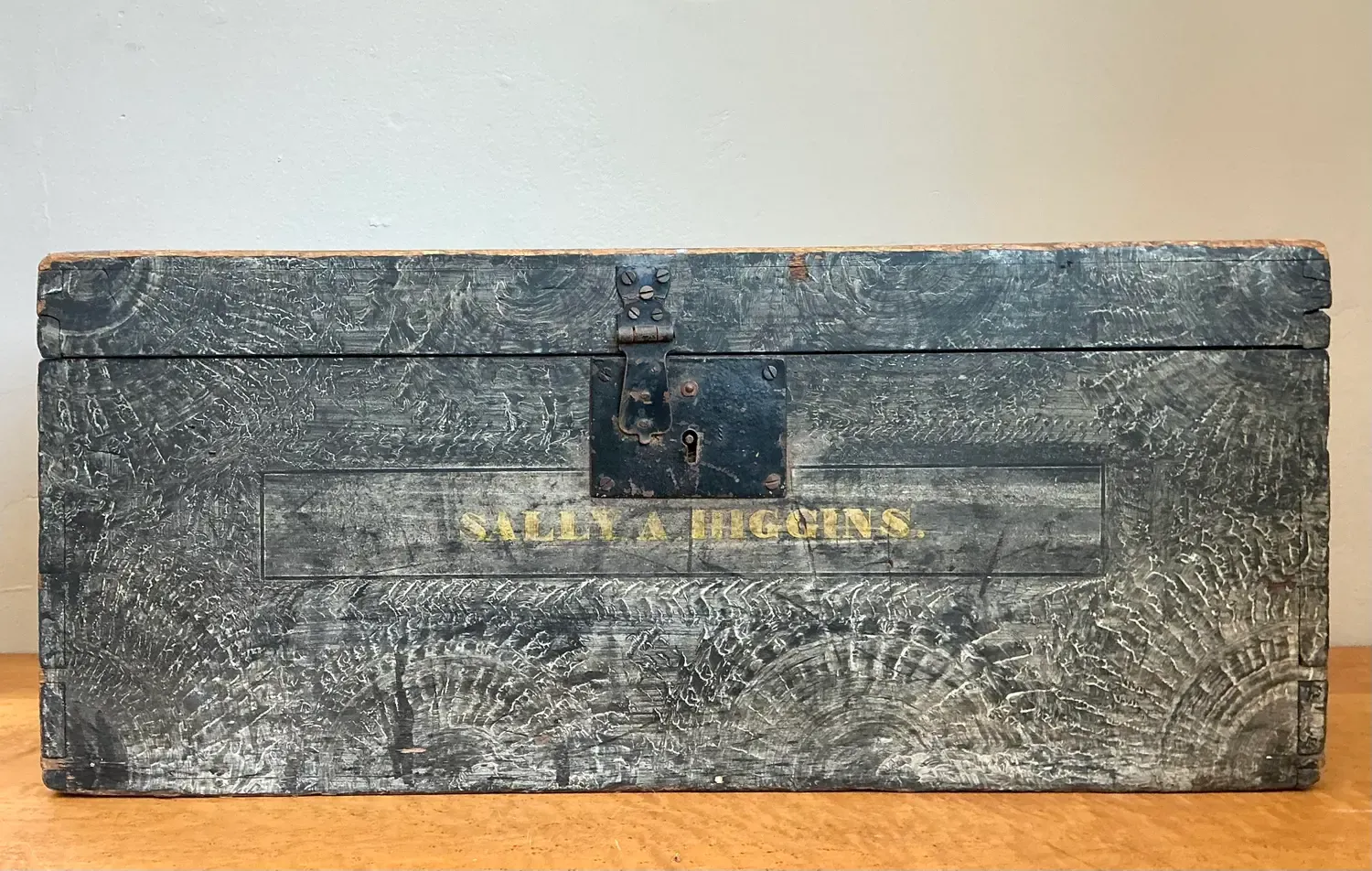 Vintage Hand Painted Wooden Trunk — additional photo 2