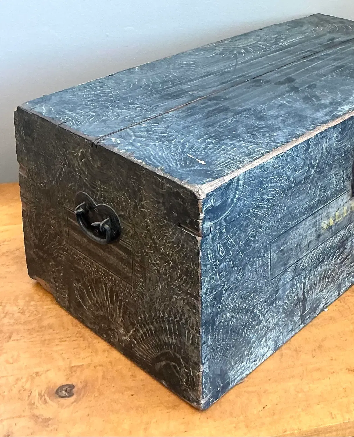 Vintage Hand Painted Wooden Trunk — additional photo 3