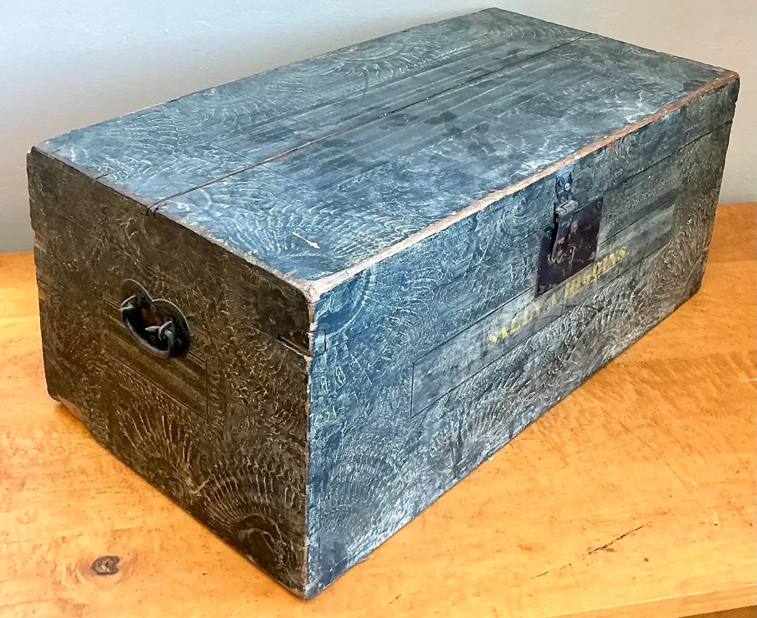 Vintage Hand Painted Wooden Trunk — additional photo 5