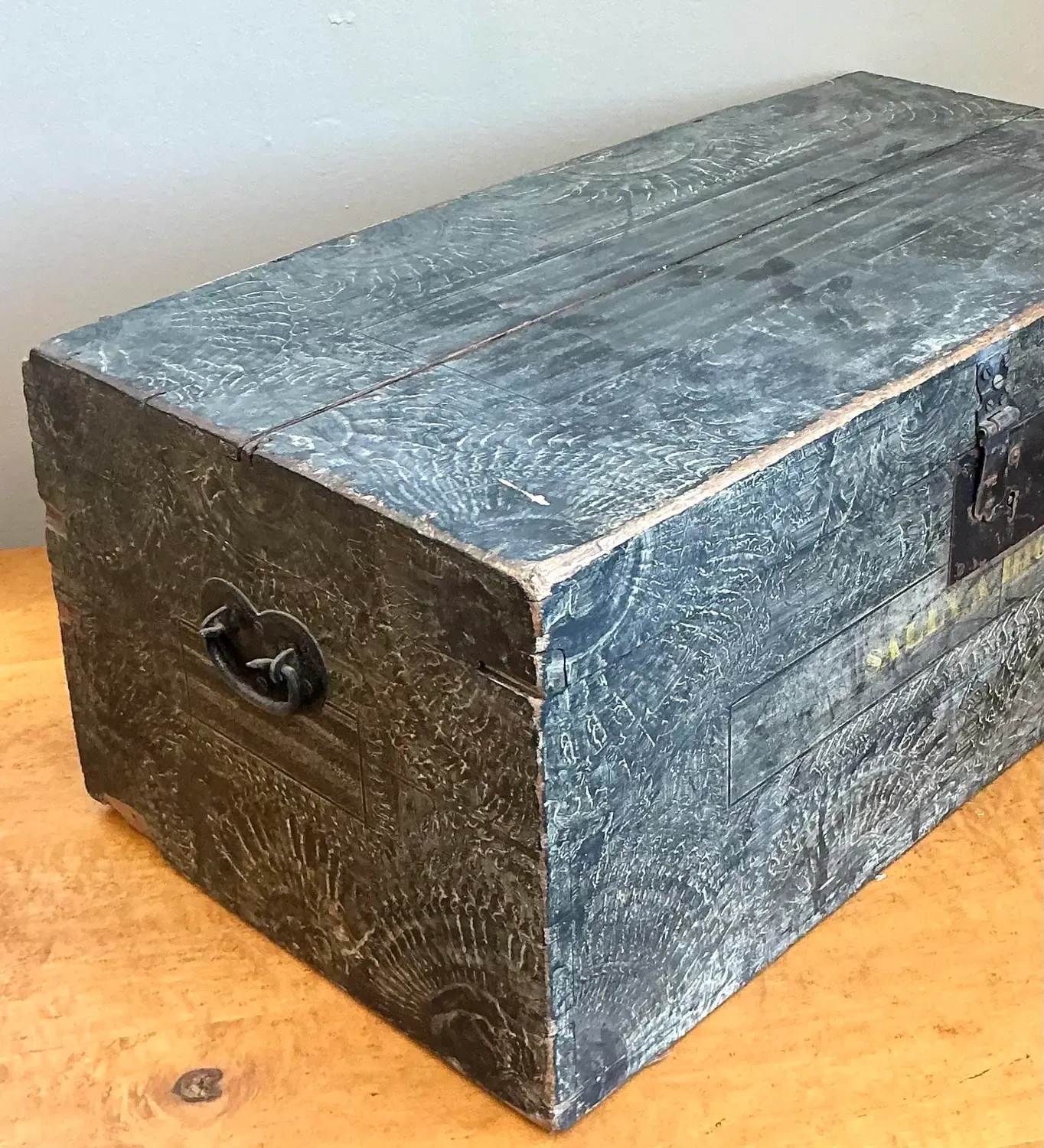 Vintage Hand Painted Wooden Trunk — additional photo 6