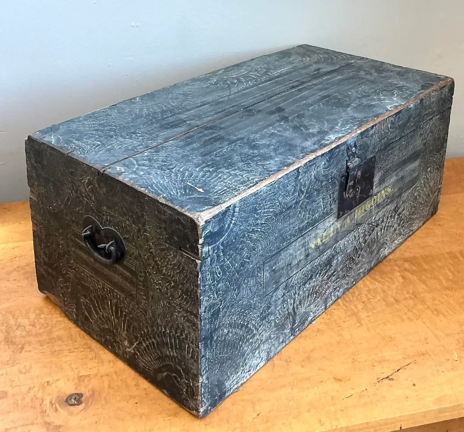 Vintage Hand Painted Wooden Trunk — additional photo 7