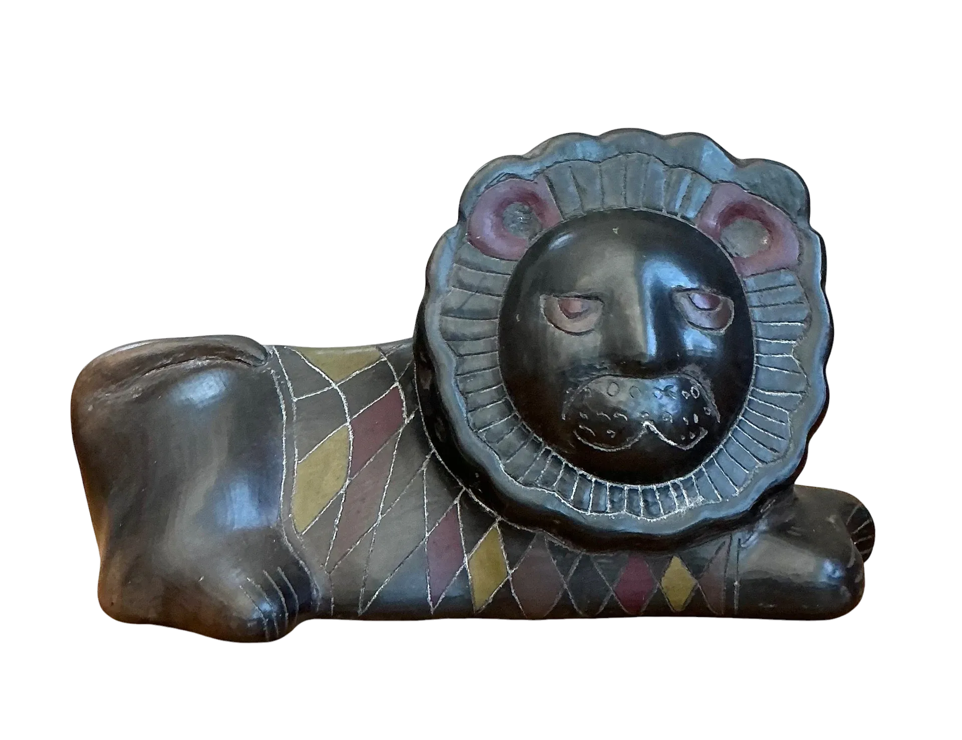 Vintage Handcrafted Ceramic Lion Sculpture