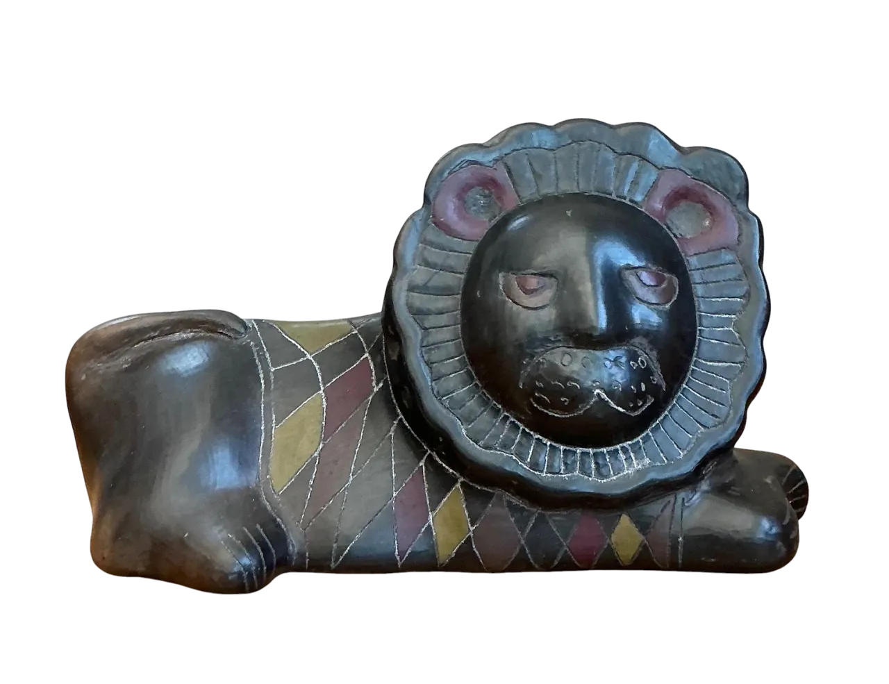 Vintage Handcrafted Ceramic Lion Sculpture