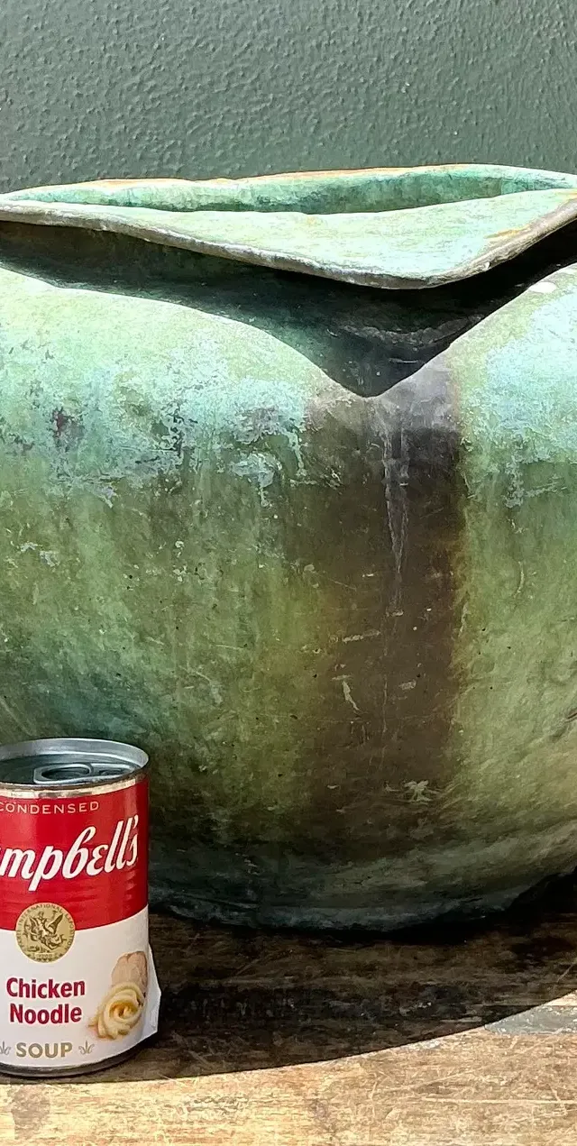 Vintage Heavily Patinated Bronze Planter