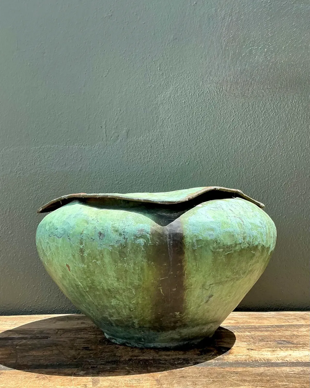 Vintage Heavily Patinated Bronze Planter — additional photo 3