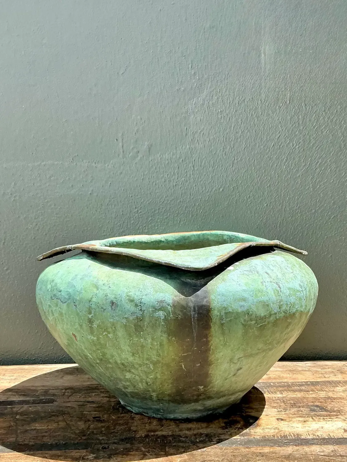 Vintage Heavily Patinated Bronze Planter — additional photo 4