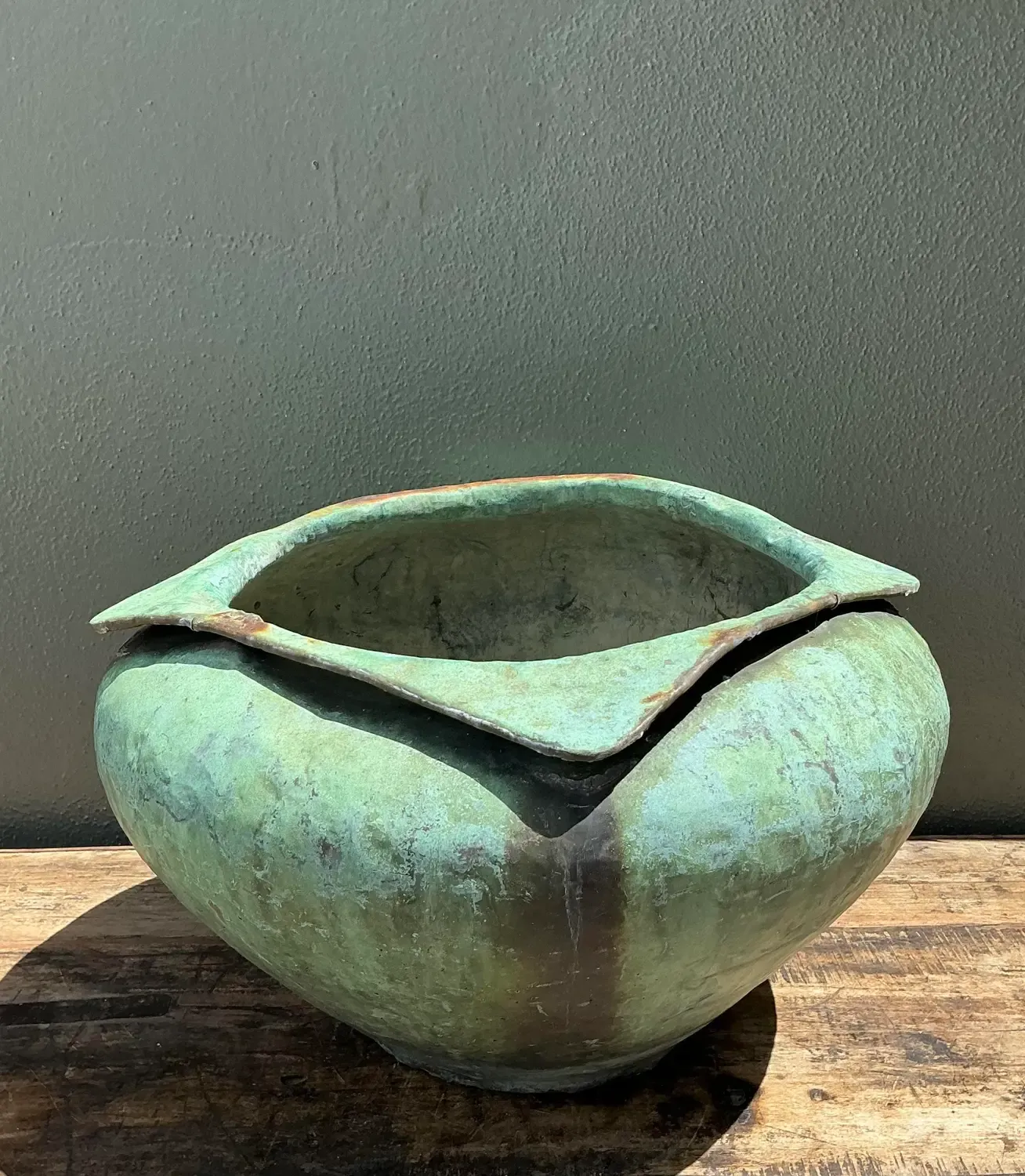 Vintage Heavily Patinated Bronze Planter — additional photo 5