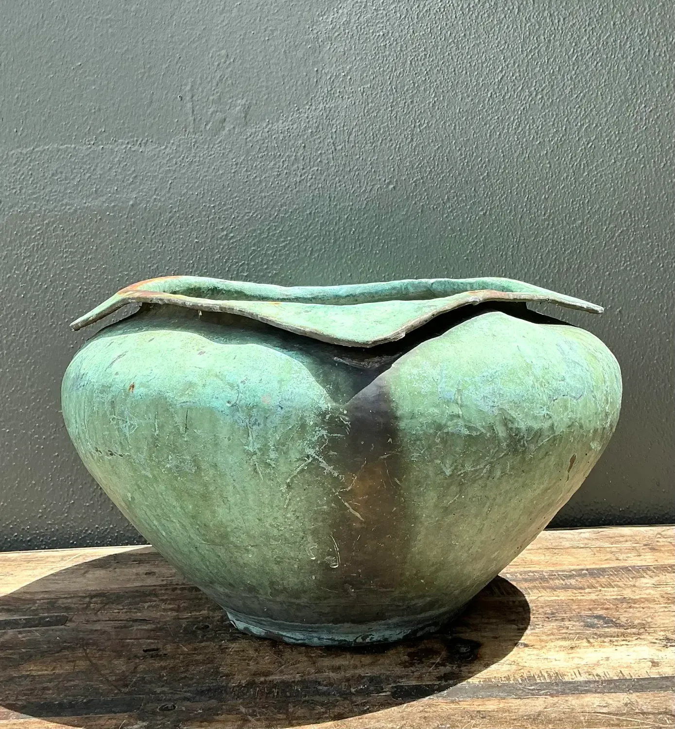 Vintage Heavily Patinated Bronze Planter — additional photo 6