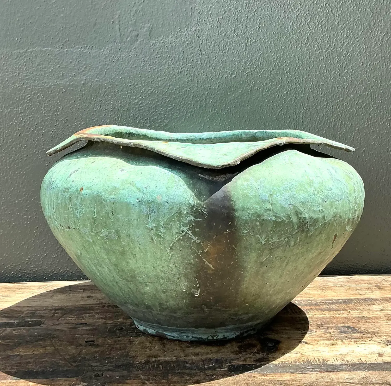 Vintage Heavily Patinated Bronze Planter — additional photo 7