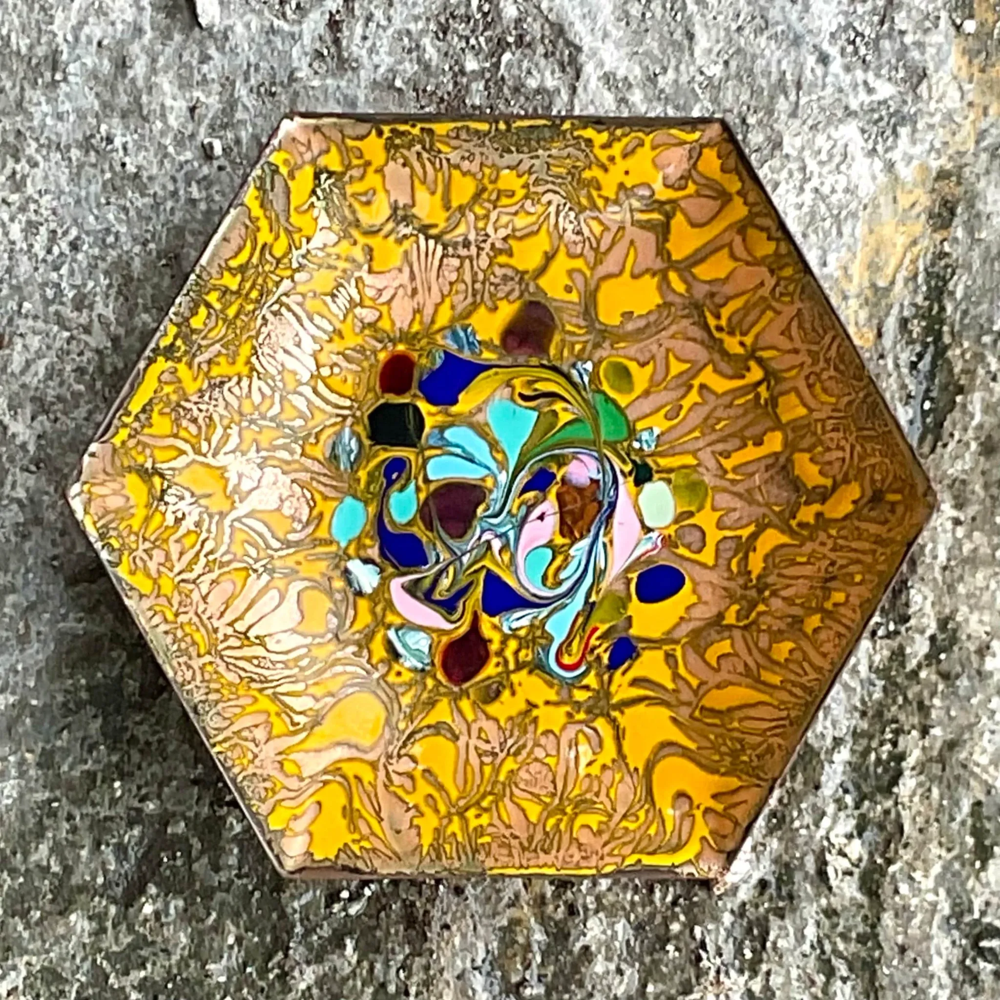Vintage Hexagon Painted Jewelry Holder — additional photo 1