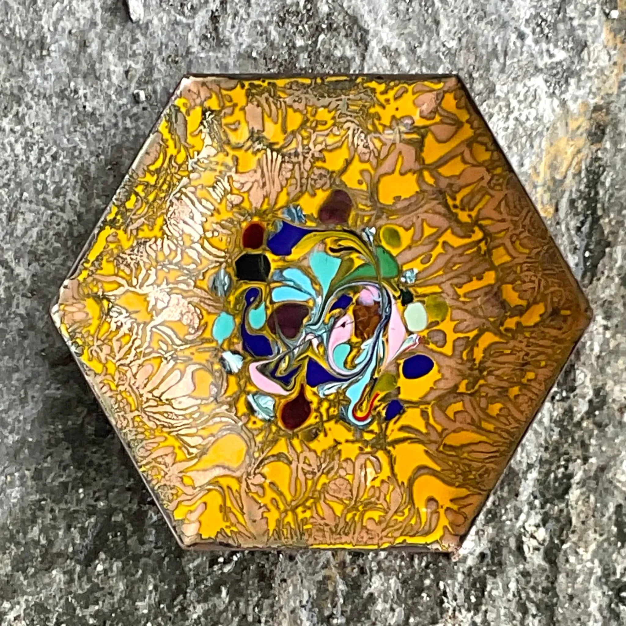 Vintage Hexagon Painted Jewelry Holder — additional photo 7