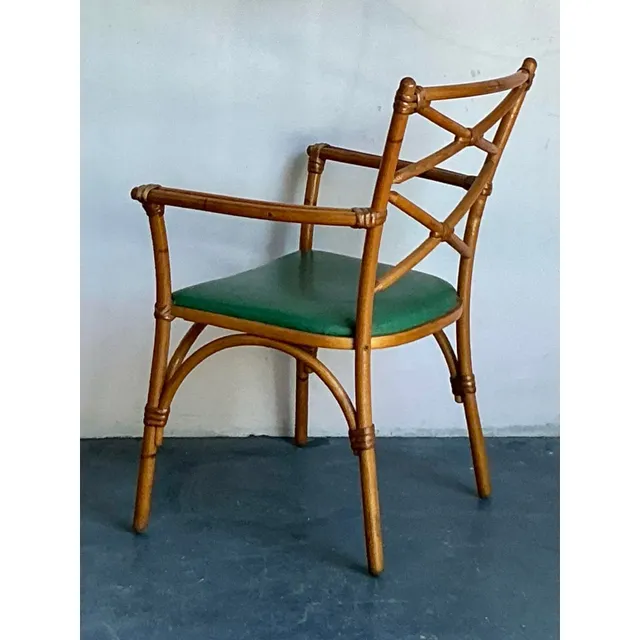 Vintage Heywood Wakefield Mid-Century Modern Bent Rattan Desk Chair — additional photo 4