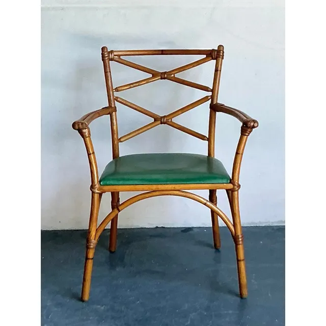Vintage Heywood Wakefield Mid-Century Modern Bent Rattan Desk Chair — additional photo 5