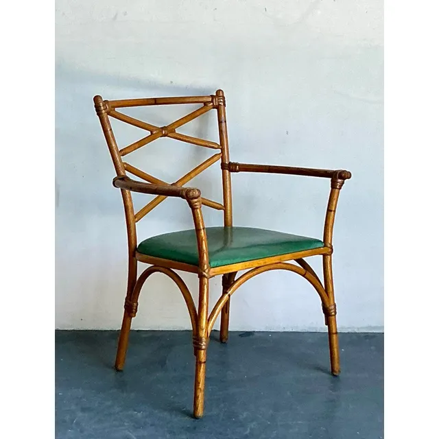 Vintage Heywood Wakefield Mid-Century Modern Bent Rattan Desk Chair — additional photo 6