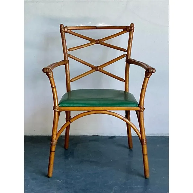 Vintage Heywood Wakefield Mid-Century Modern Bent Rattan Desk Chair — additional photo 7