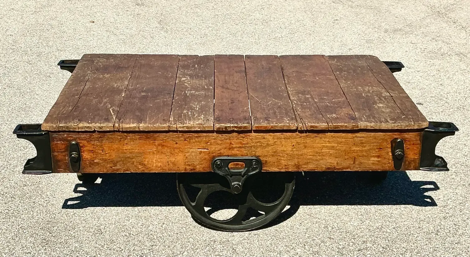 Vintage Industrial Wagon Coffee Table — additional photo 3