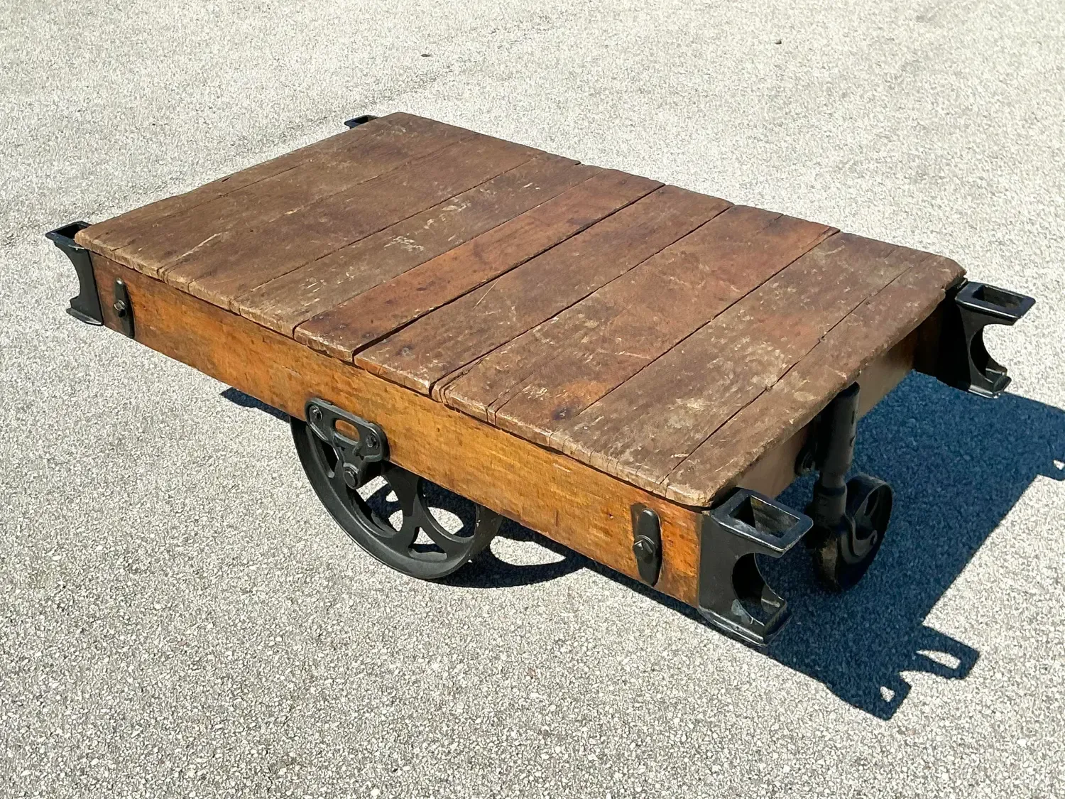 Vintage Industrial Wagon Coffee Table — additional photo 4