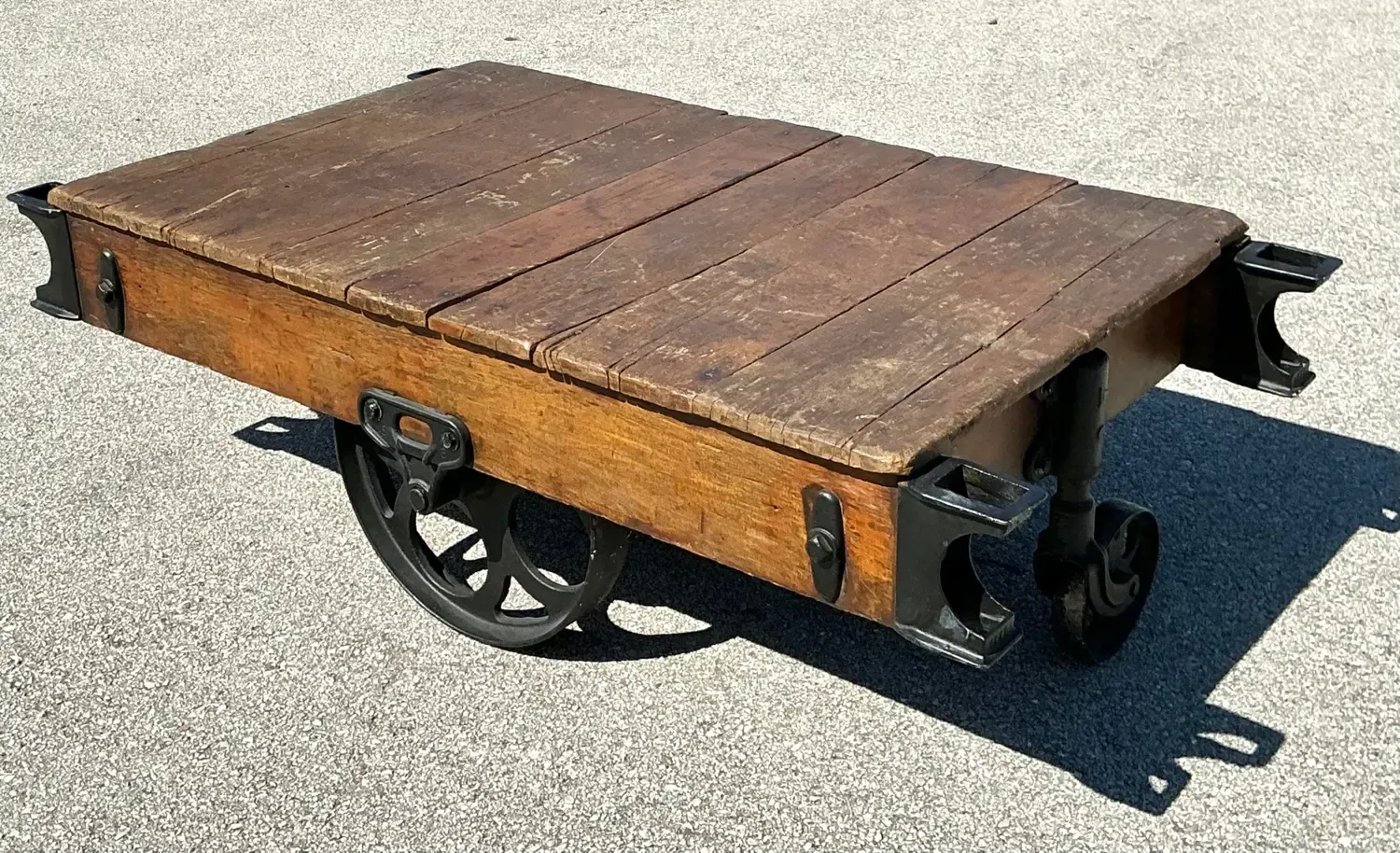 Vintage Industrial Wagon Coffee Table — additional photo 5