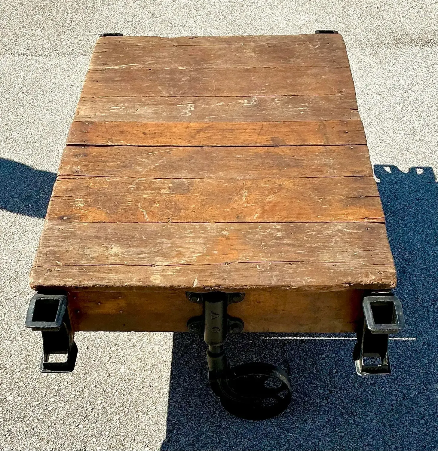 Vintage Industrial Wagon Coffee Table — additional photo 8
