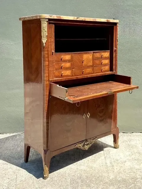 Vintage Inlay Secretaire With Stone Top — additional photo 6