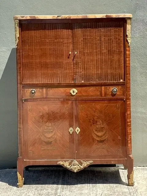 Vintage Inlay Secretaire With Stone Top — additional photo 2