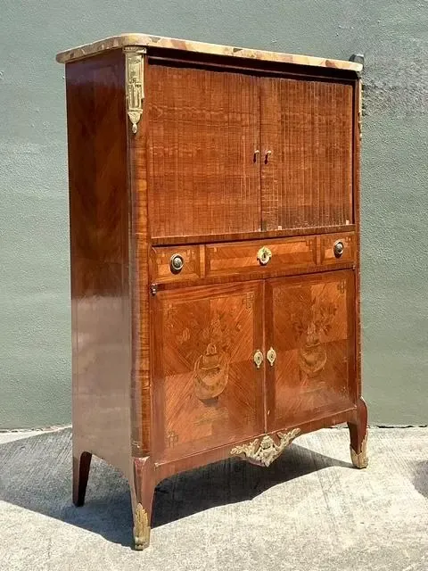 Vintage Inlay Secretaire With Stone Top — additional photo 4