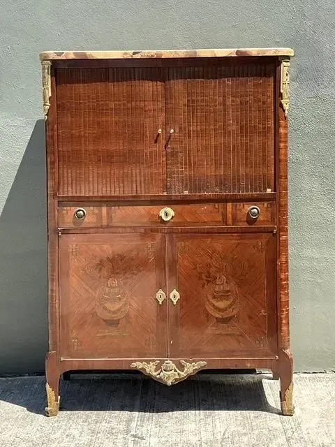Vintage Inlay Secretaire With Stone Top — additional photo 1