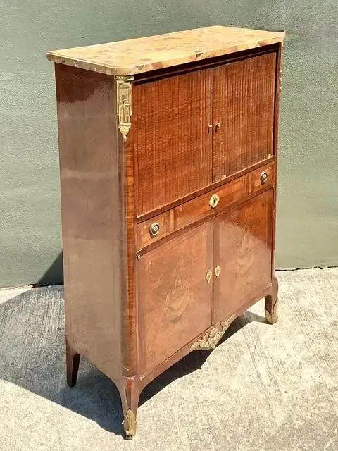 Vintage Inlay Secretaire With Stone Top — additional photo 8