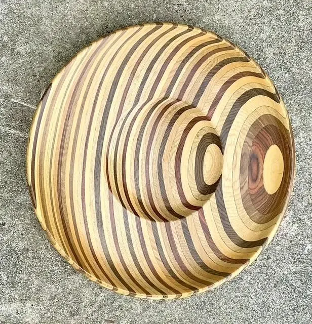 Vintage Inlay Wood Monumental Bowl — additional photo 2