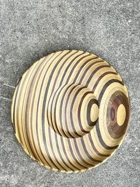 Vintage Inlay Wood Monumental Bowl — additional photo 3