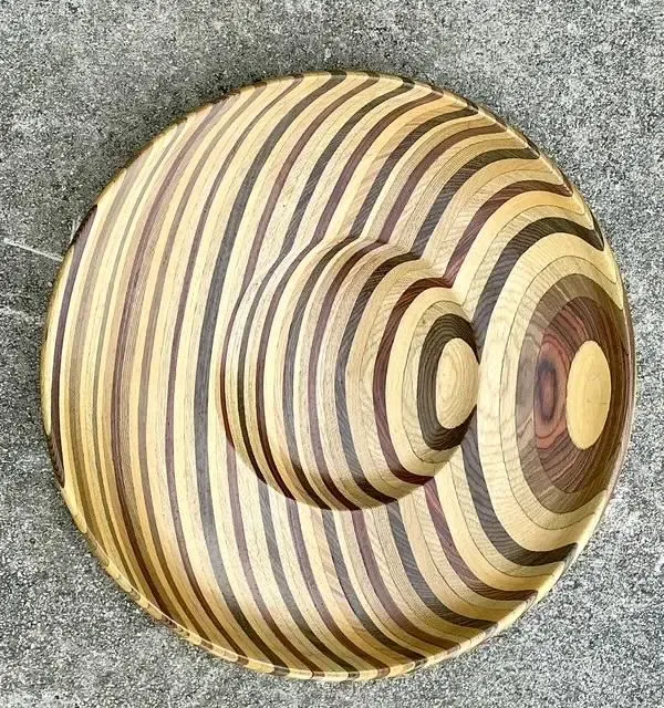 Vintage Inlay Wood Monumental Bowl — additional photo 5