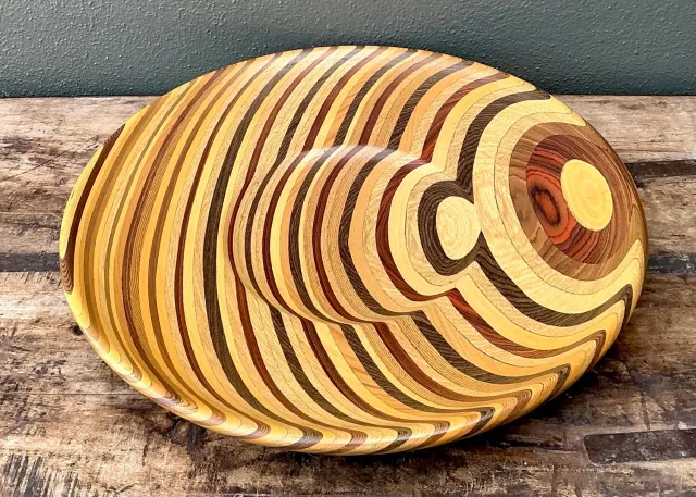 Vintage Inlay Wood Monumental Bowl — additional photo 8