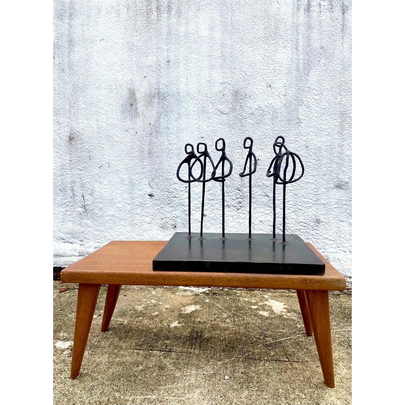 Vintage Iron Contemporary Signed Abstract Iron Figural Sculpture "The Gathering" by ACS — additional photo 1