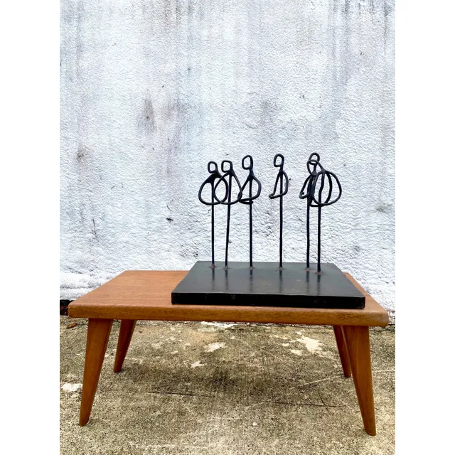 Vintage Iron Contemporary Signed Abstract Iron Figural Sculpture "The Gathering" by ACS — additional photo 1