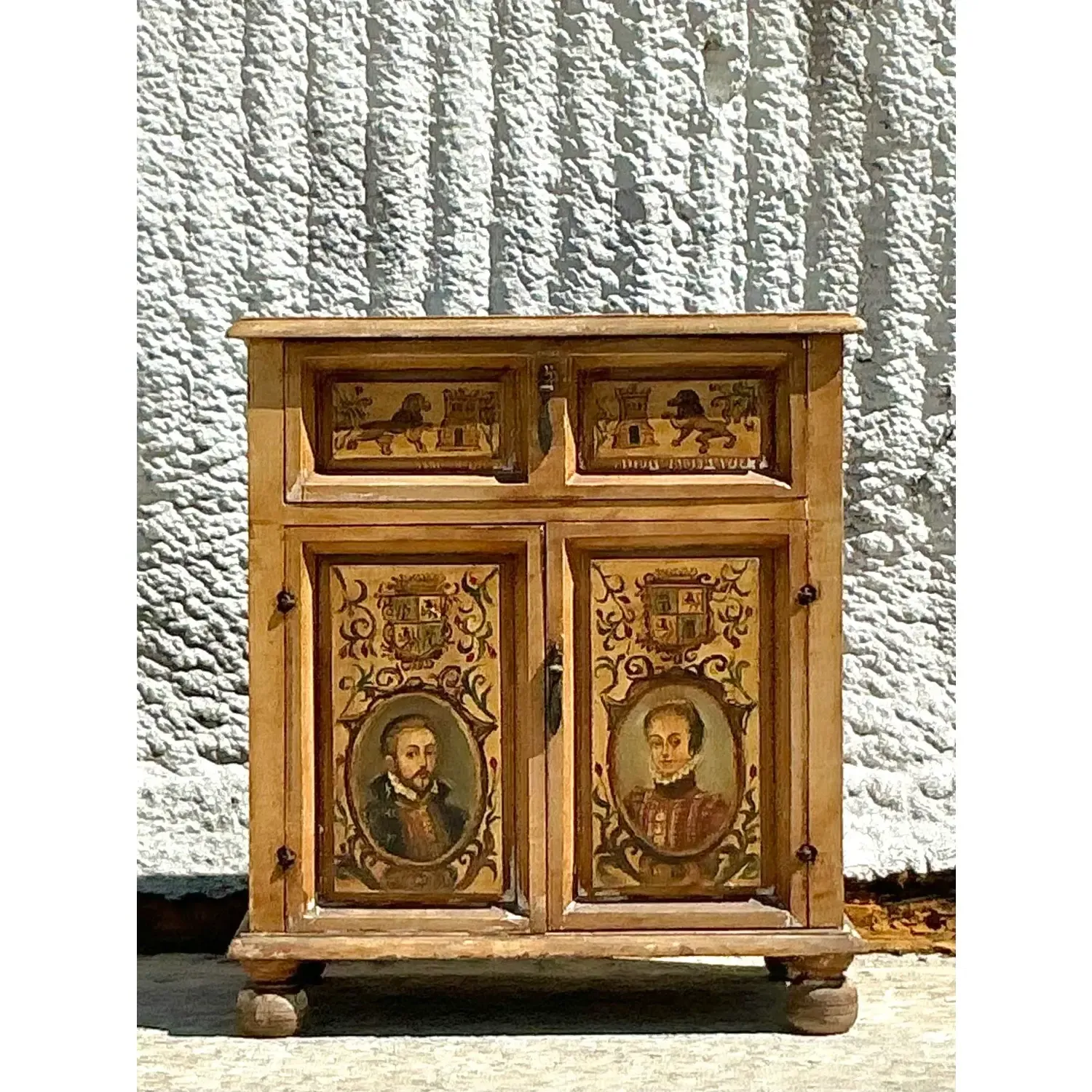 Vintage Italian 19th Century Hand Painted Cassapanca Bench — additional photo 3