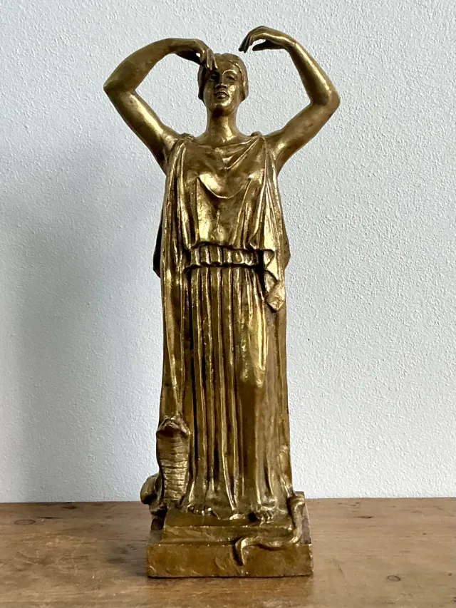 Vintage Italian 19th Century Polished Bronze of Peplophoros — additional photo 5