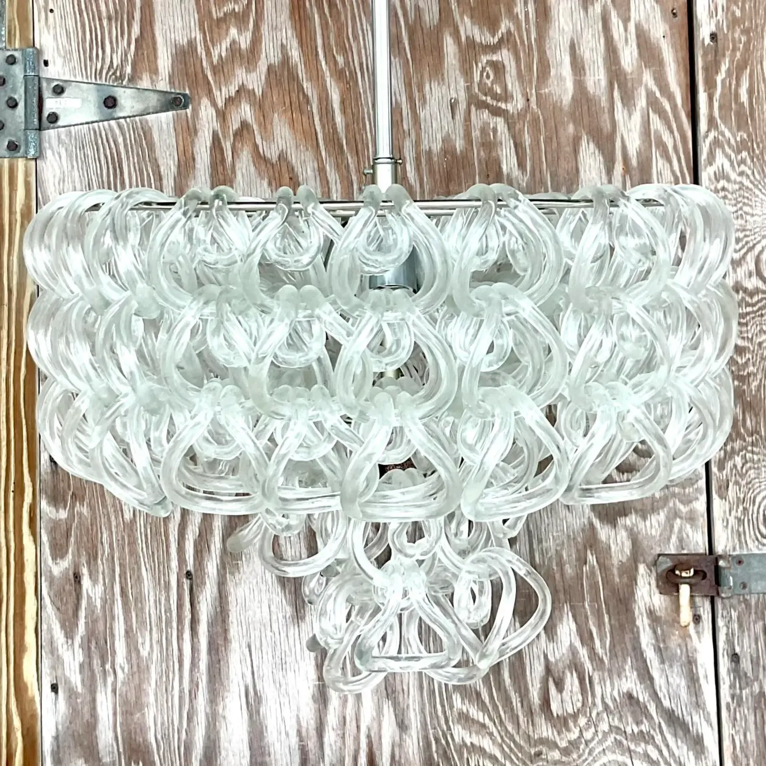 Vintage Italian Angelo Mangiarotti “Giogalli” Glass Rings Chandelier — additional photo 6