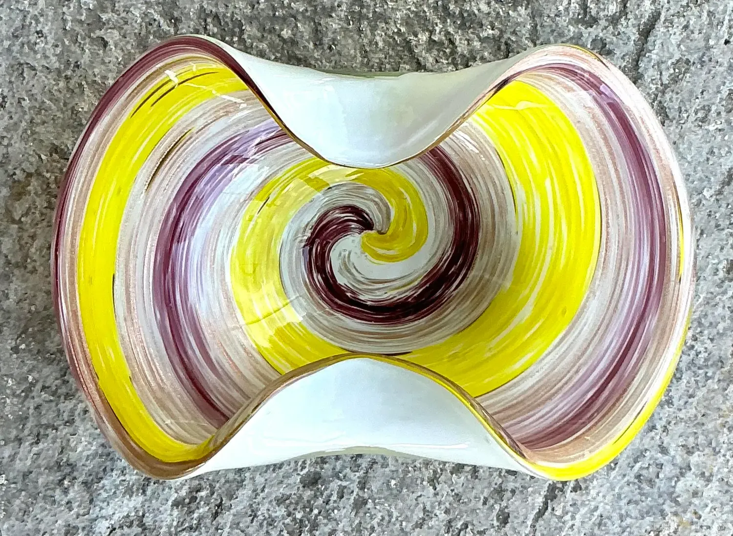 Vintage Italian Art Glass Bowl After Murano - Blown Glass, 10.25W x 3.5H — additional photo 2