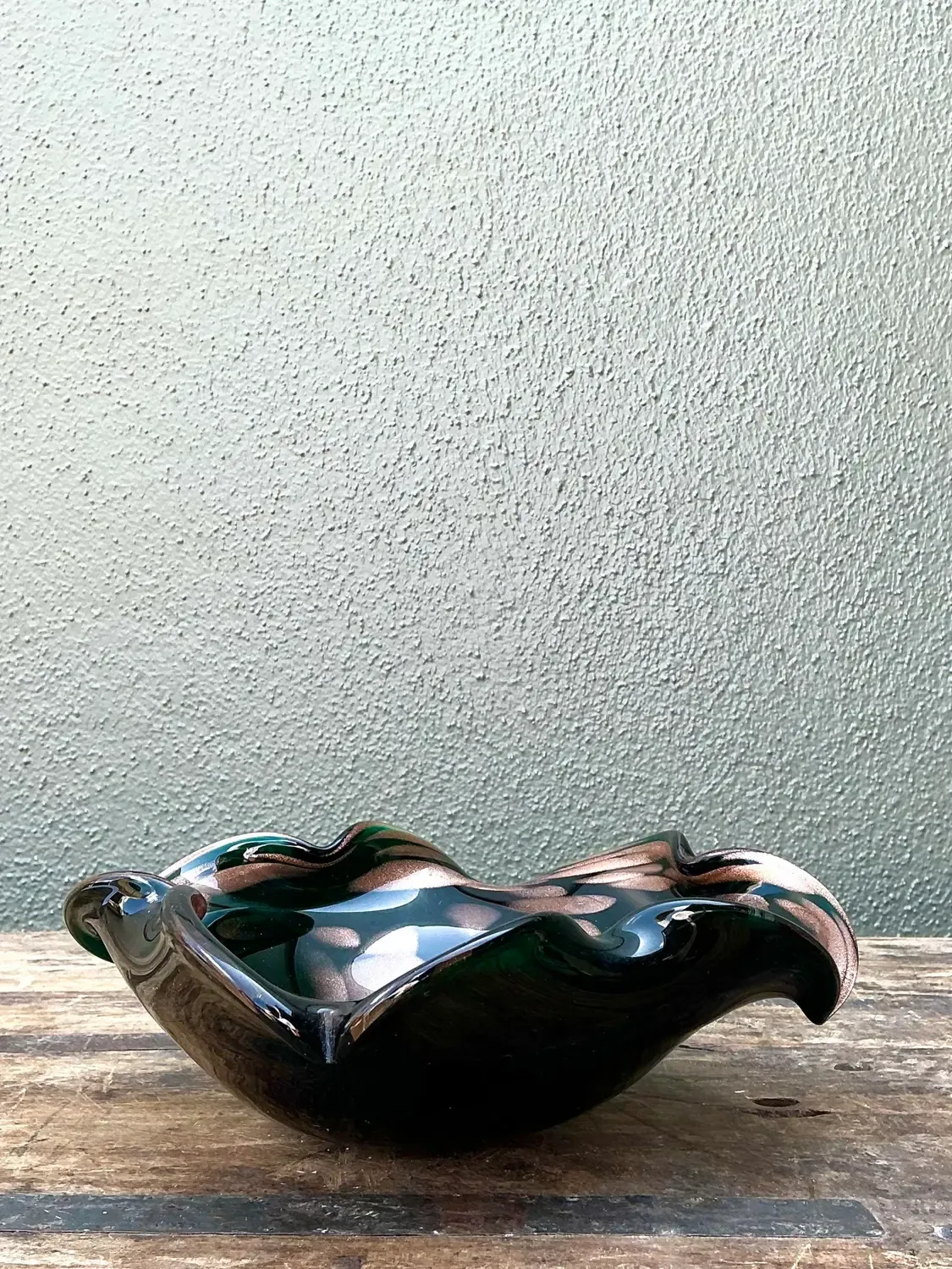 Vintage Italian Art Glass Bowl After Murano - Blown Glass, 8.25W x 3.25H — additional photo 1