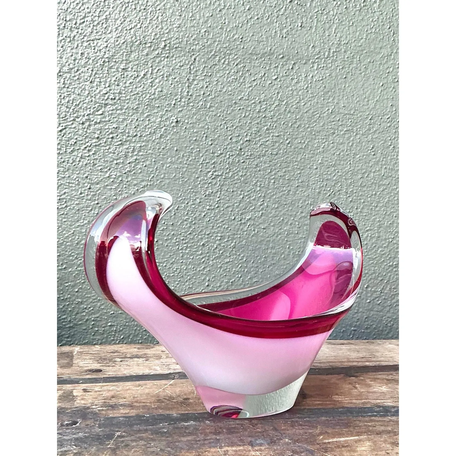 Vintage Italian Art Glass Bowl After Murano - Glass, 12W x 7H — additional photo 4
