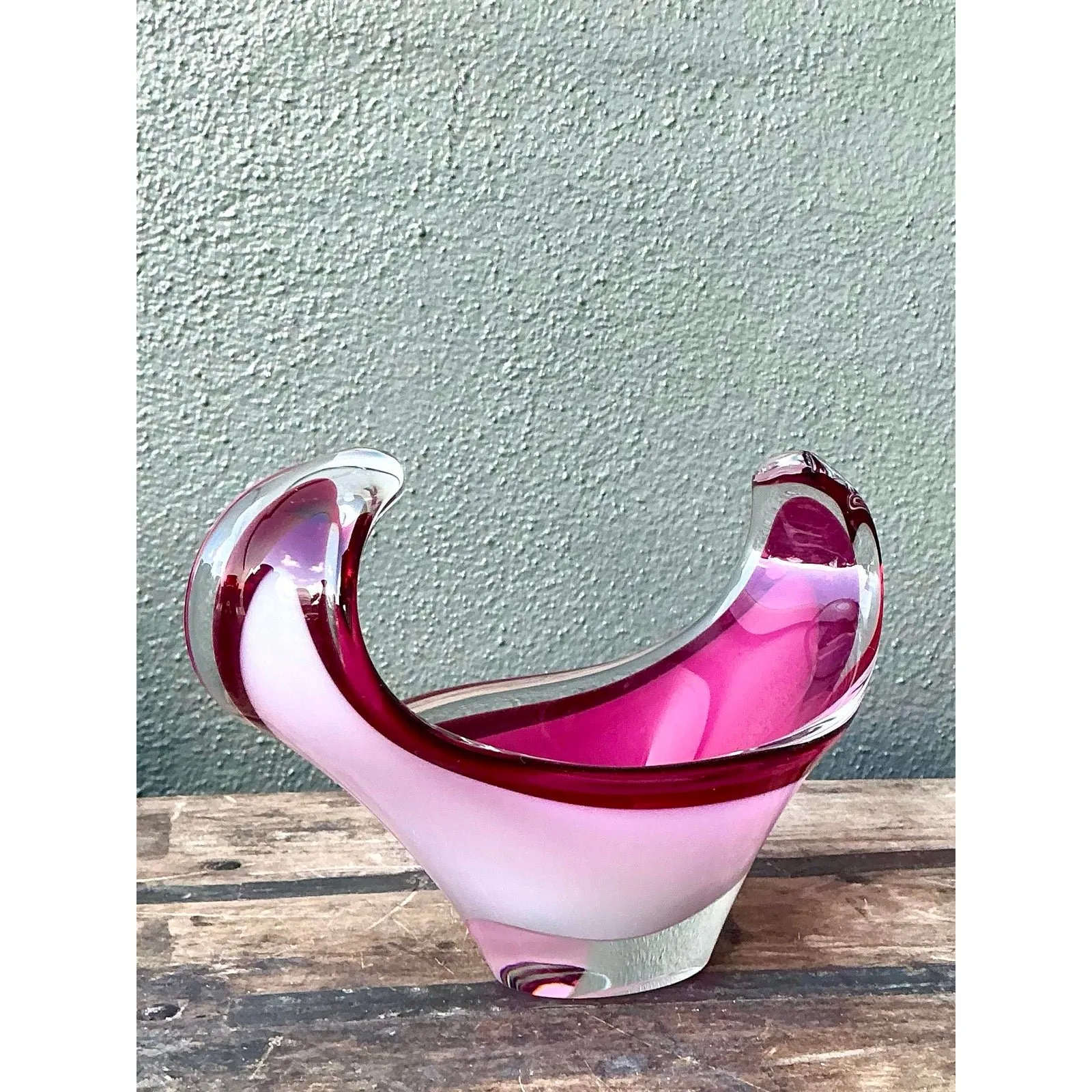 Vintage Italian Art Glass Bowl After Murano - Glass, 12W x 7H — additional photo 2