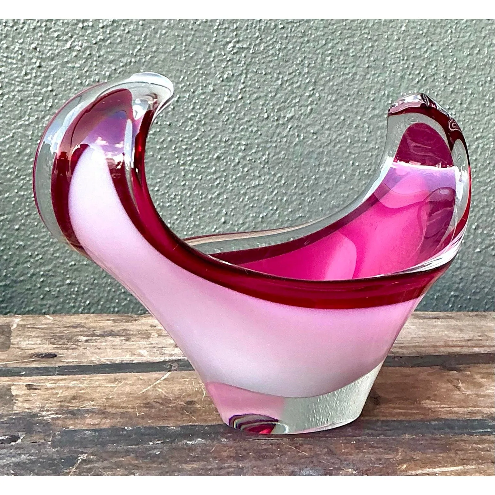 Vintage Italian Art Glass Bowl After Murano - Glass, 12W x 7H — additional photo 8