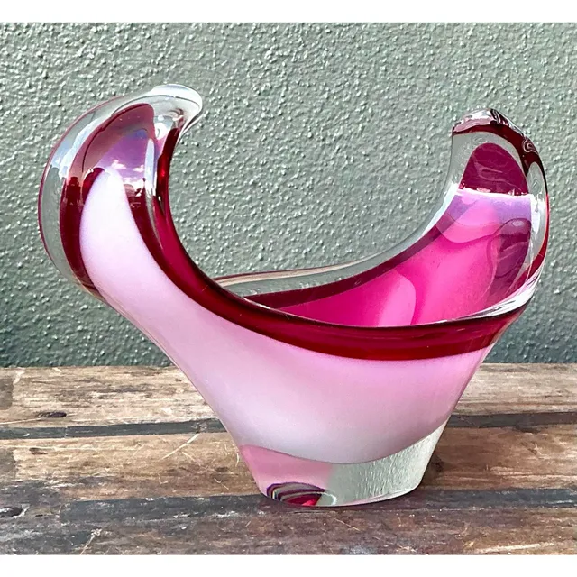 Vintage Italian Art Glass Bowl After Murano - Glass, 12W x 7H — additional photo 8