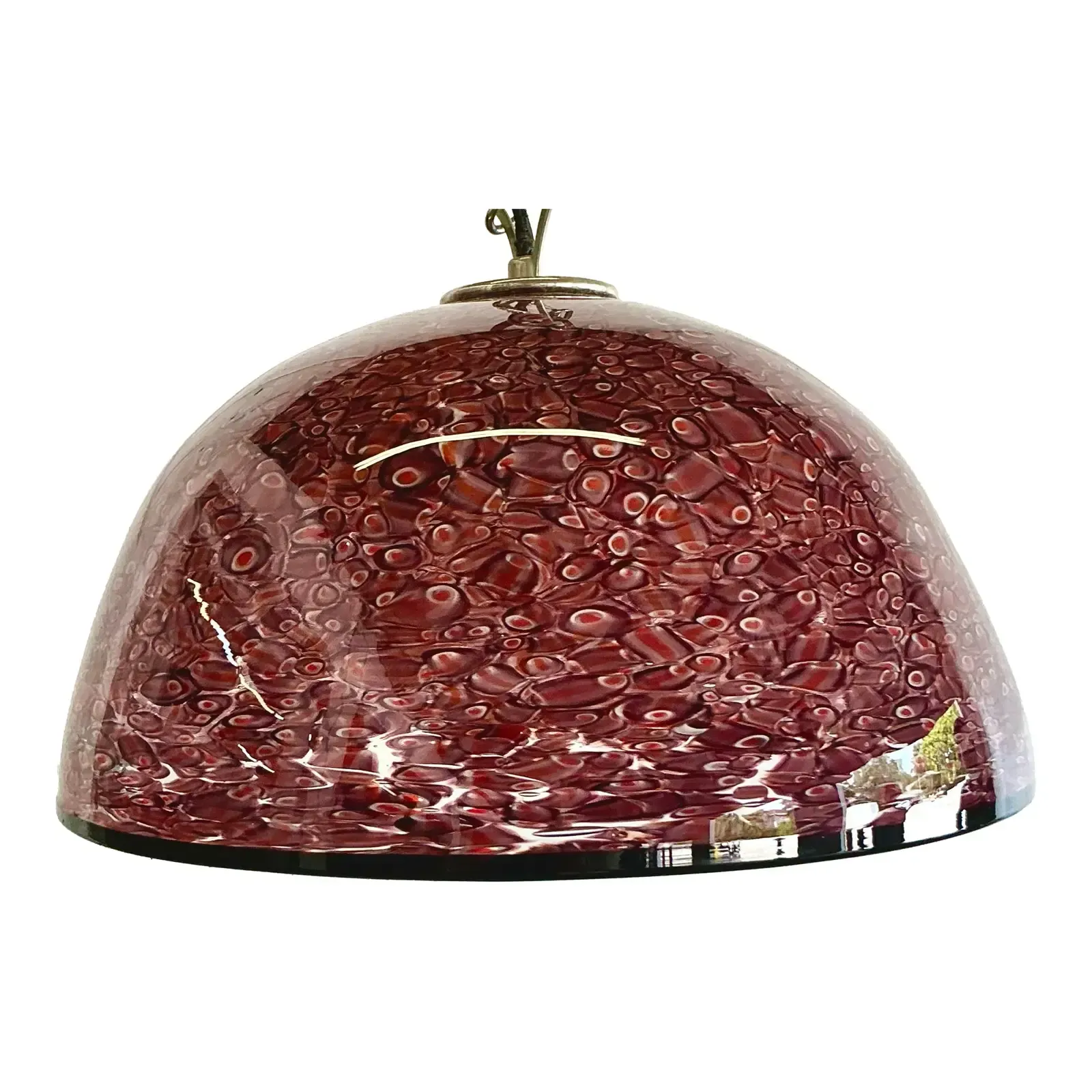 Vintage Italian Art Glass Dome Pendant After Murano — additional photo 1
