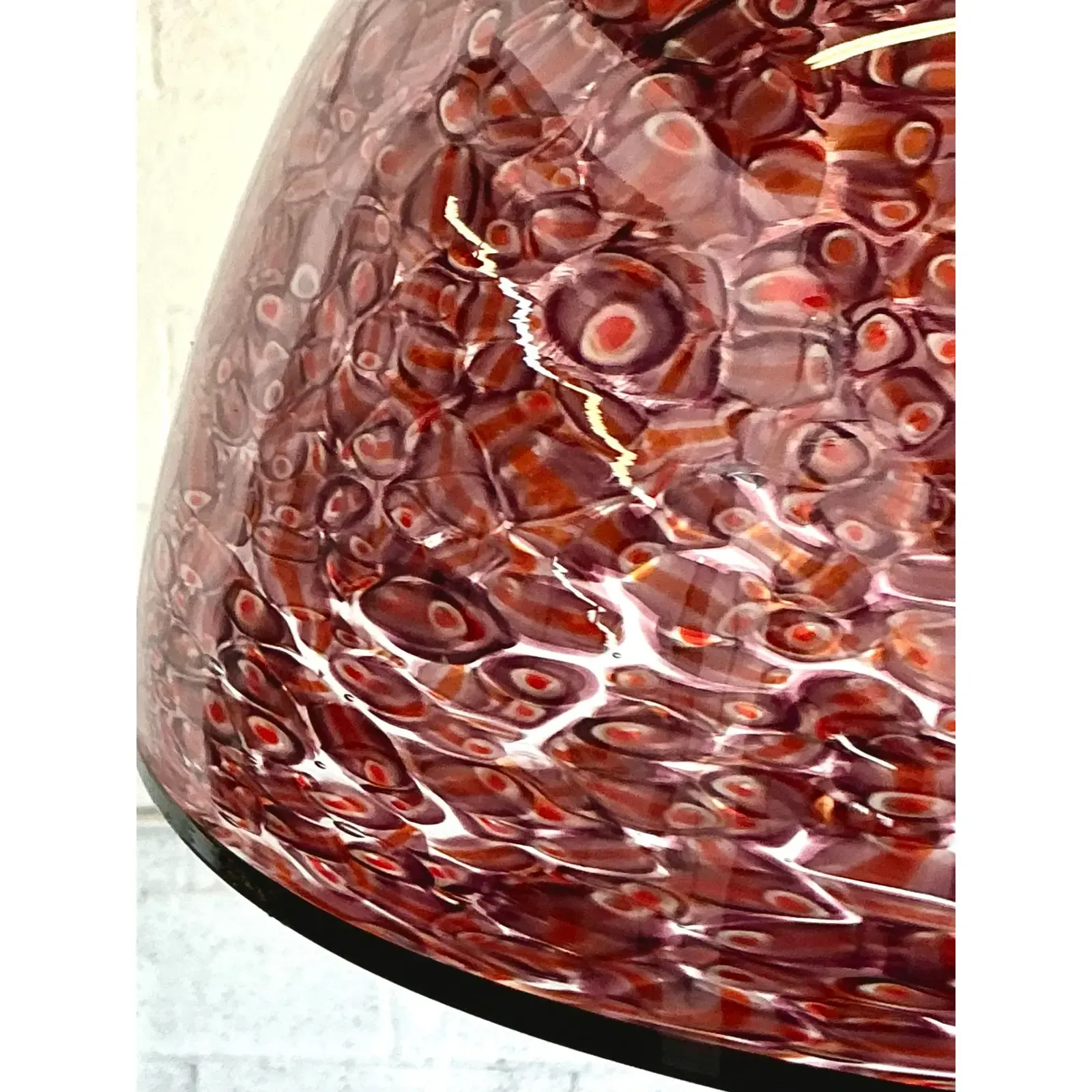 Vintage Italian Art Glass Dome Pendant After Murano — additional photo 2
