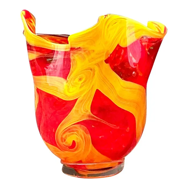 Vintage Italian Art Glass Vase After Murano - Glass, 8W x 9H — additional photo 1