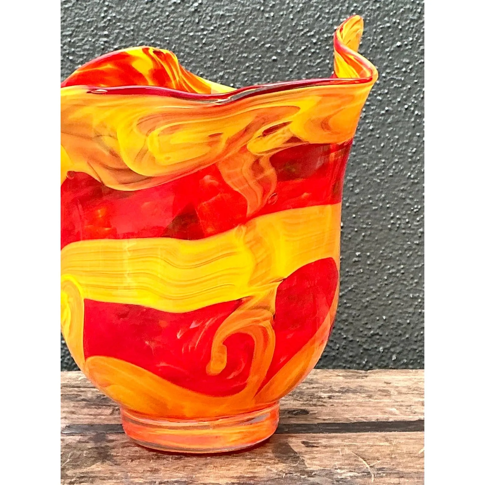 Vintage Italian Art Glass Vase After Murano - Glass, 8W x 9H — additional photo 8