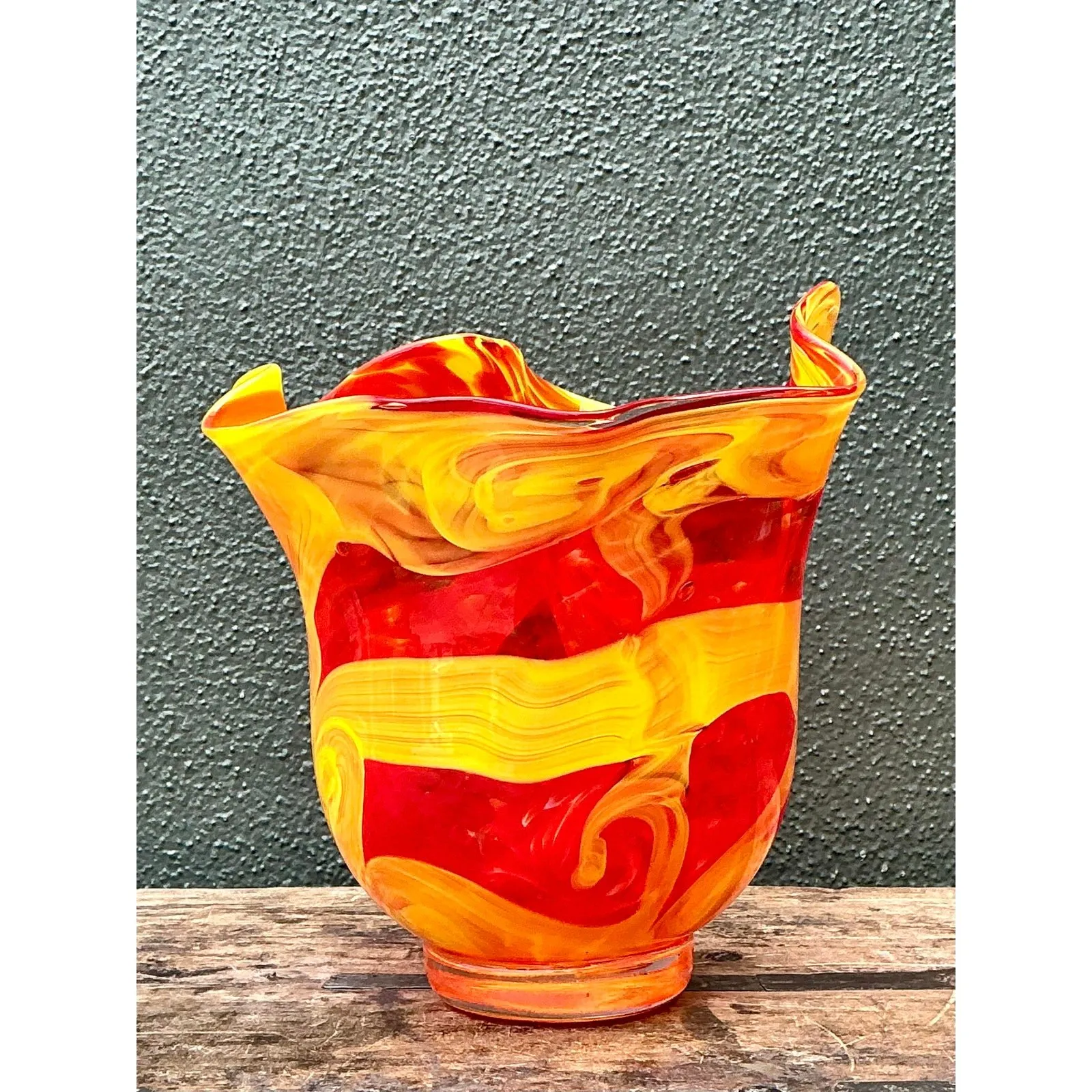 Vintage Italian Art Glass Vase After Murano - Glass, 8W x 9H — additional photo 7